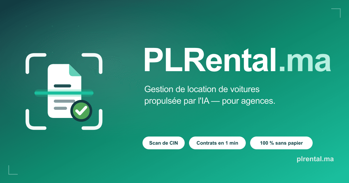 PLRental.ma AI-powered car rental management platform preview